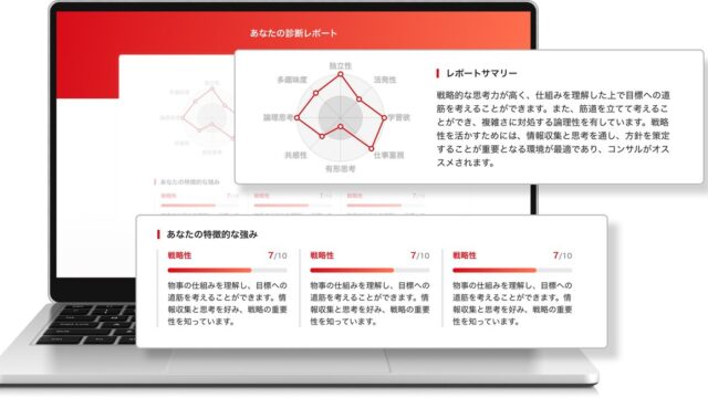 ASSIGNのキャリア診断レポートの画面(株式会社アサイン公式サイトの画像)